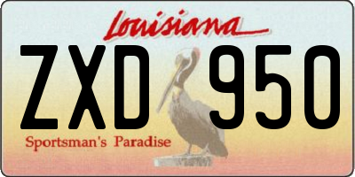 LA license plate ZXD950