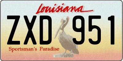 LA license plate ZXD951