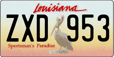 LA license plate ZXD953