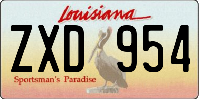 LA license plate ZXD954