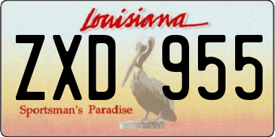 LA license plate ZXD955