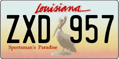 LA license plate ZXD957