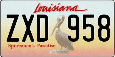 LA license plate ZXD958