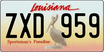 LA license plate ZXD959