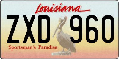 LA license plate ZXD960