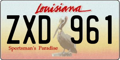 LA license plate ZXD961