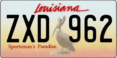 LA license plate ZXD962