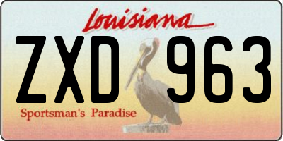 LA license plate ZXD963