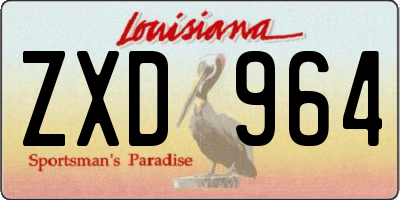 LA license plate ZXD964