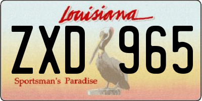 LA license plate ZXD965