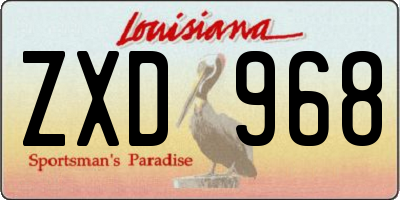 LA license plate ZXD968