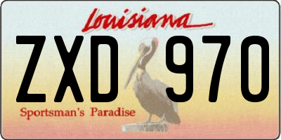 LA license plate ZXD970