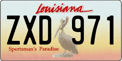 LA license plate ZXD971