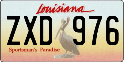 LA license plate ZXD976