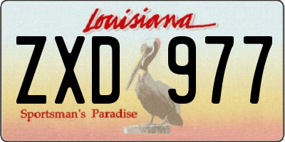 LA license plate ZXD977