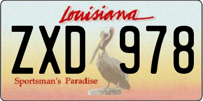 LA license plate ZXD978