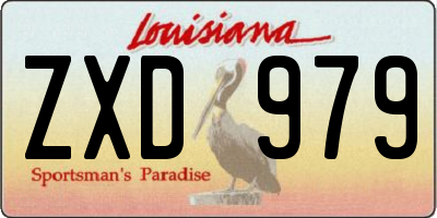 LA license plate ZXD979