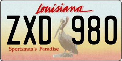 LA license plate ZXD980