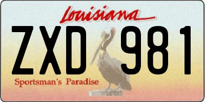 LA license plate ZXD981