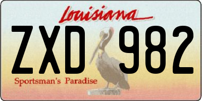 LA license plate ZXD982