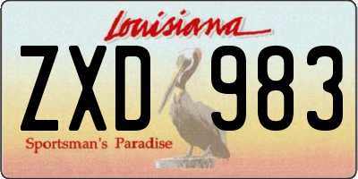 LA license plate ZXD983