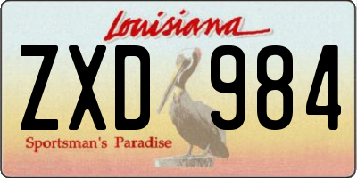 LA license plate ZXD984