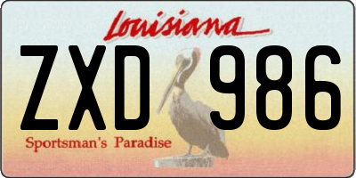 LA license plate ZXD986