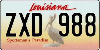 LA license plate ZXD988