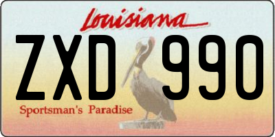 LA license plate ZXD990