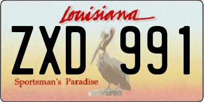 LA license plate ZXD991