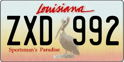 LA license plate ZXD992