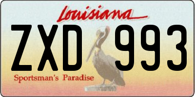 LA license plate ZXD993