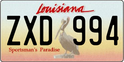 LA license plate ZXD994