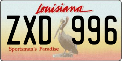 LA license plate ZXD996