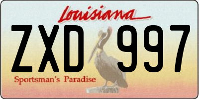 LA license plate ZXD997