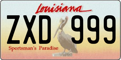 LA license plate ZXD999