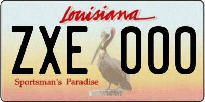 LA license plate ZXE000