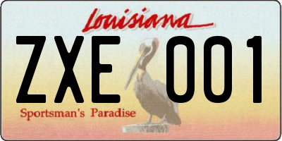 LA license plate ZXE001