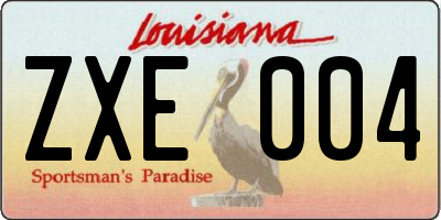 LA license plate ZXE004