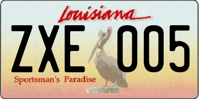 LA license plate ZXE005