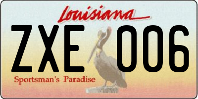 LA license plate ZXE006