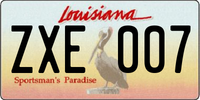 LA license plate ZXE007