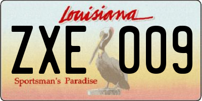 LA license plate ZXE009