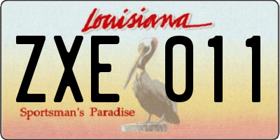 LA license plate ZXE011