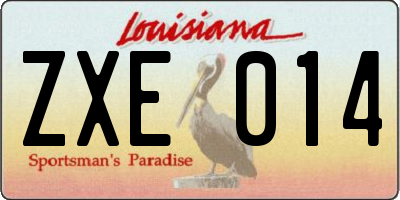 LA license plate ZXE014