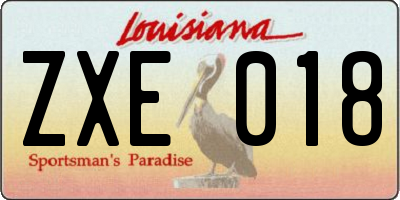 LA license plate ZXE018