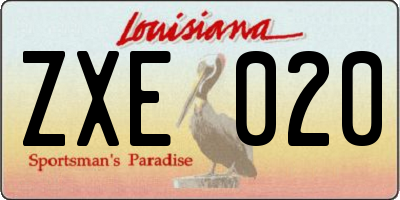 LA license plate ZXE020