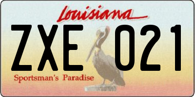 LA license plate ZXE021