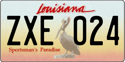 LA license plate ZXE024