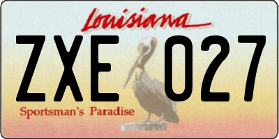 LA license plate ZXE027